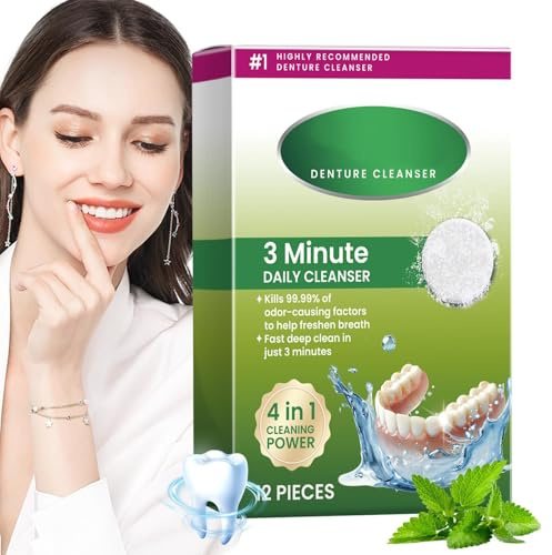 Pastiglie detergenti per protesi e protesi – Detergente delicato per protesi – Detergente per protesi dentarie, paradenti per la cura quotidiana e i viaggi