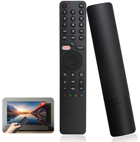 XMRM-19 Adecuado para Xiaomi Mi TV P1/Q1 (32/43/50/55/75) – Bluetooth con Voz, emparejamiento fácil y Botones de Silicona, reemplazo para Smart TV Android L32M6/L43M6/L50M6/L55M6