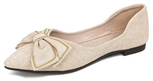 100junzidao Ballerine da Donna Taglie Grandi con Fiocco Punta Affusolata comode Slip on per Balletto Lavoro Suola Antiscivolo Leggere Versatili