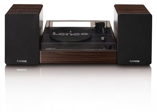 Lenco LS-200 Bluetooth-skivspelare med externa högtalare av trä -LS-200