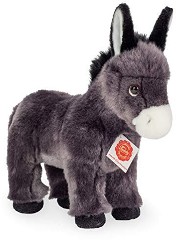 Teddy Hermann 90256 Esel stehend 25 cm, Kuscheltier, Plüschtier mit recycelter Füllung