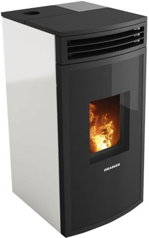 ORANIER | Neta | Pelletofen | Korpus Schwarz | Seidenweiß | 8.0 kW