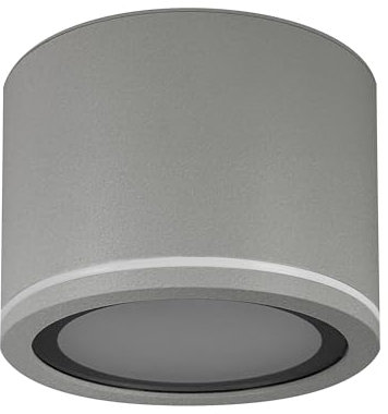 EDO Utanpåliggande Takspotlight UMA IP54 Vattentät Armatur - Överbyggnadslampa Platt - Ytmonterad Strålkastare Grå Rund Ø90*60mm 230V Aluminium - Taklampa för Badrum - Utan Ljuskälla GX53