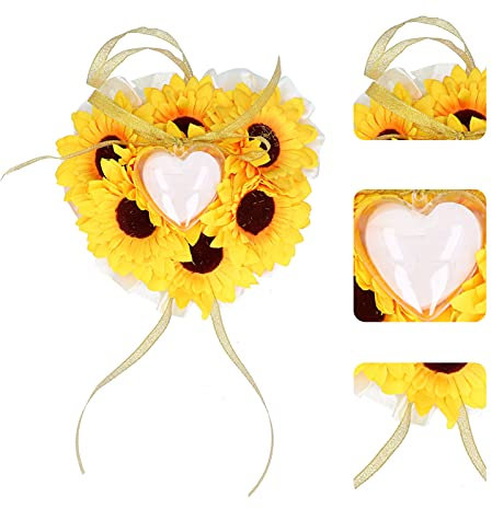 GisooM Eheringkissen, Ringträgerkissen Spitze Schleife Blume für Hochzeit mit Vintage Rustikale Spitze Schleife Ringkissen für Hochzeitszeremonie Vorschlag Jahrestag