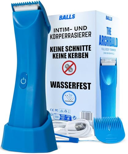 BALLS Trimmer V3 The Archibald - Intimrasierer für Männer für Hoden und Körper - Keine Schnitte, 100% Wasserdicht, Kabellos - Nass/Trocken - Rasierer Herren Intimbereich und Balls Rasierer Herren
