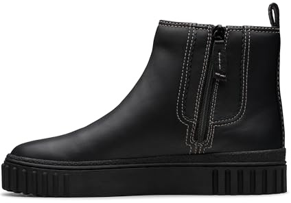 Clarks Mayhill Top, Botas Estilo Chelsea Mujer, Piel Negra, 42 EU