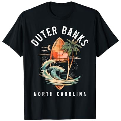 Outer Banks North Carolina Surf Vintage Surfen Surfer T-Shirt