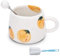 SHENDONG Ceramic Coffee Mug with Spoon and Brush,Handmade Cute Creative Fruits Cup Design for Office and Home,12.3 oz/350 ml Novelty Cup for Coffee Milk Tea,Mothers Day Gift (Persimmon)