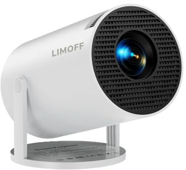 LIMOFF HY300 Pro Mini Beamer – Tragbarer 4K Projektor mit WLAN & Bluetooth, Heimkino Projektor für Filme & Gaming, Kompakter Mini Projektor für Outdoor & Indoor, kompatibel mit Smartphone & TV-Stick