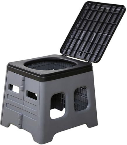 PIDUDU Inodoro portátil de camping para adultos, inodoro plegable de viaje con tapa, inodoro de campamento al aire libre para emergencias al aire libre, impermeable, para senderismo, coche, viajes