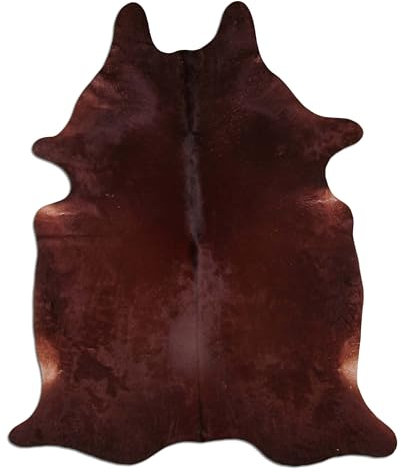 Livorio Premium Kuhfell Teppich - L238 x B183 cm - braun - einmaliges Naturprodukt aus Südamerika | Rinderfell | Echtfell | Brown | K336