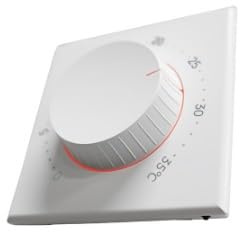 Jadeshay Thermostat de Chauffage Mécaniques pour Électriques Chauffage au Sol 16A Régulateur de Température avec Sonde Intégrée Bouton pour Chauffage et Climatisation 0-35 °C Blanc