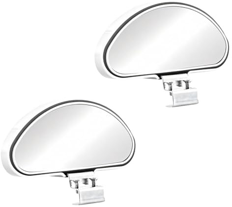 Biglumin 2pcs Specchietti Per Angolo Morto Cieco Universale Specchietto Ausiliario per Sicurezza in Guida Regolabile Specchietti per Angolo Morto Retrovisore Aggiuntivo Grandangolo (Bianco)