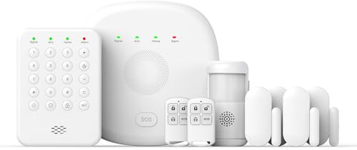 PGST Allarme Casa Senza Fili,Sistema di Sicurezza Domestica 4G+WiFi con Tastiera di Controllo,Sensori Porta/Finestra,Rilevatore di Movimento,Sirena da 120dB,Compatibile con Alexa