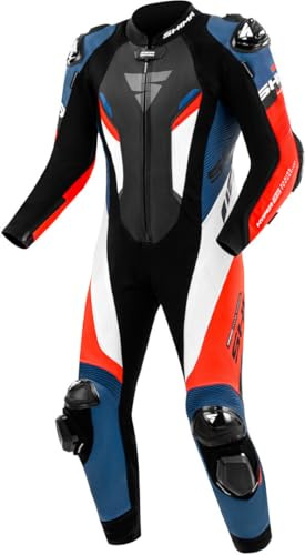 SHIMA Hyper RS Tuta in pelle da moto monopezzo traforata, nero/bianco/rosso/blu, 58