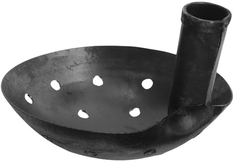 Yardenfun Cucharón Metálico para Limpiar Canaletas y Alcantarillas Agrícolas, Pala de 17 Cm con Agujeros para Lodo y Estiércol, Herramienta Ergonómica para Jardinería y Drenaje de Campo