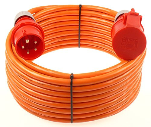 netbote24 Starkstromkabel 16A 10m H07BQ-F 5x2,5 Orange Starkstrom Verlängerungskabel CEE Verlängerung 16 Ampere Kabel 5x2,5mm2 Baustelle Werkstatt Industrie Geeignet Outdoor IP44