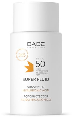 LABORATORIOS BABÉ - Super Fluid Fotoprotector Solar Facial SPF 50 | Sunscreen | Resistente Al Agua | Protección Solar Facial para Todo tipo de piel | Fotoenvejecimiento | Contra Daño Solar | 50ml