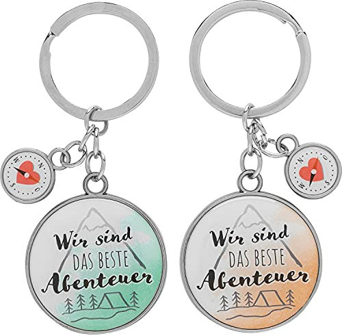GRUSS & CO Paar-Schlüsselanhänger Wir sind das beste Abenteuer: Wir gehören zusammen!