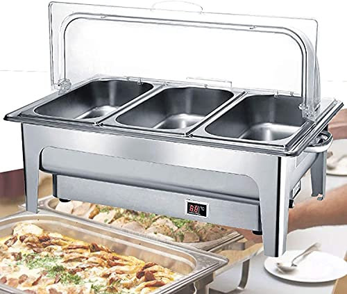 JINCAN. Server e scaldini elettrici a buffet da 9L, piatti di chafing che servono riscaldatore di cibo, catering commerciale calda di casser per vacanze, feste e cene domestiche (Taglia : C)
