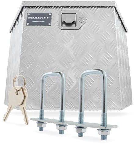 Caisse de transport en aluminium 700x285x420 mm Trapèze Truckbox Caisse à timon Caisse à outils Caisse en aluminium