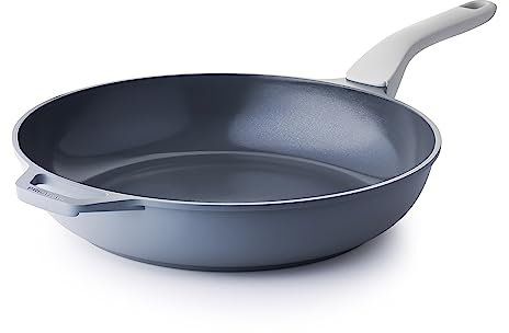 PRICUSIS Antihaft-Keramik-Bratpfanne, 20,3 cm, ungiftige Bratpfanne, gesundes Ei, Omelett und Koch, PTFE-PFOA- und PFAS-frei, induktionsgeeignet (30,5 cm, grau)