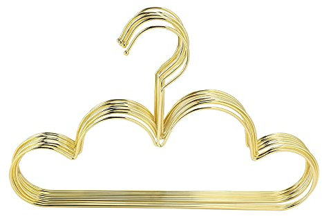 Lot de 10 cintres antidérapants en métal pour enfants, cintres dorés en forme de nuage