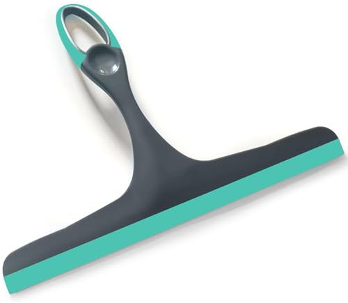 Essentiality 1pc Multipurpose Professional Window Squeegee - Turquoise/Grey Durable Shower Squeegees For Mirrors & Tiles - Window Cleaner For Cars, Bathroom & Kitchen