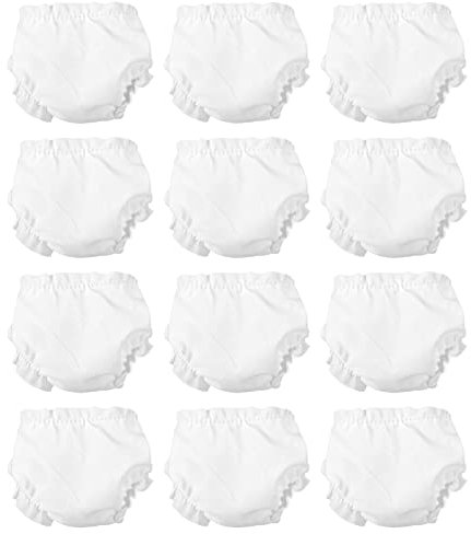 PATKAW 12 Stück Weiße Puppenunterwäsche Mini-Puppenkleidung Babyhöschen Für 25 4 cm Große Babypuppen Puppenwindeln Puppenunterwäsche Puppenunterhosen Puppenzubehör Für Babypuppen