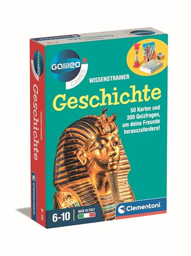 Clementoni Galileo Games WissensTrainer - Wissensfragen zur zur Geschichte und Vorgeschichte - Quiz-Spiel für Kinder ab 6 Jahren 59359