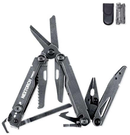 NEXTORCH Pioneer MT20 Outil multifonction avec fonctions 14 en 1, pince de poche 60 mm avec coupe-corde, ouvre-boîte, tournevis pour le camping en plein air, couteau multifonction EDC, équipement de