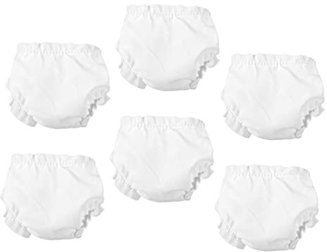 ibasenice 6 Stck. Puppenhöschen Zubehör Für Babypuppen Unterhose Für Babypuppen Tun So, Als Wären Sie Windeln Unterhose Verkleiden Zubehör Weiß Stoff