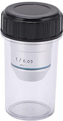 TUKRPQMRI Lentille d'objectif de Microscope, lentille d'objectif de Microscope Biologique 1X, lentille en Verre Optique d'objectif achromatique 195, Filetage RMS Universel de 20,2 mm/183