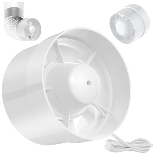 Aprto Extracteur D'air 125mm, Extracteur Dair 240 m³/h, 34dB Leise, Extracteur Air D'air Salle de Bain pour Cuisine, WC, Serre, Tente de Culture, Garage