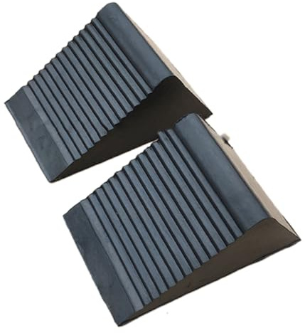 Cabilock Cales de Roue Triangulaires Portables 2 Pièces en Caoutchouc Noir