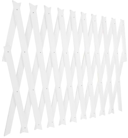 DIYEAH Treillis Mural en Bois Blanc Extensible H44 pour Plantes Grimpantes D’extérieur Et Intérieur, Panneau De Clôture Ajustable pour Jardin, Support Robuste pour Plantes en Pot