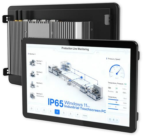 NORQIN 15,6-Zoll Lüftungsloser Industrie Panel PC,All-in-One Touchscreen PC