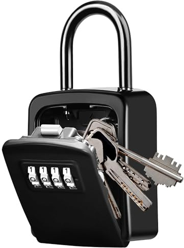Protable Key Storage Security Lock,V-Resourcing Door Knob Mounted Re-settable 4 Digit Combination Lock Box,to Share and Secure Keys for Home,Office,Garage, Airbnb etc