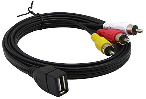 CERRXIAN Cavo USB a 3RCA, USB 2.0 A femmina a 3 RCA maschio Jack Audio Video AV Composito Cavo Adattatore per TV/Mac/PC (1,5 M)