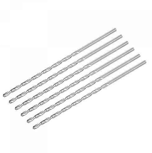 sourcing map HSS(High Speed Steel) Extra Long Twist Drill Bits, 4mm Drill Diameter 160mm Length for Hardened Metal Woodwork Plastic Aluminum Alloy 6 Pcs