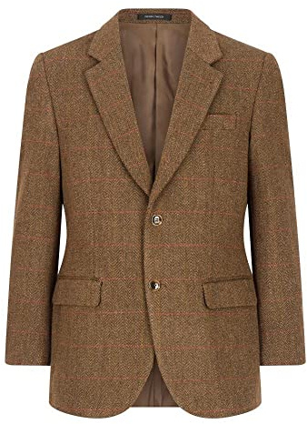 WALKER AND HAWKES - Derby Tweed Windsor Blazer för män, Brun tweed, 60 SE