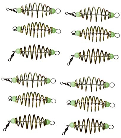 Toddmomy 24pcs Luminous Bead Spring Bait Fishing Lure Cage Fishing Feeder for Sea Accessories