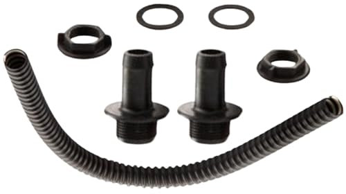 Regentonnenverbindungs-Set, schwarz, 50 cm, Verbindungsrohr zum Verbinden von Zwei Regentonnen für zusätzliche Wasserspeicherkapazität, Befestigungen und Anleitung (evtl. Nicht in Deutscher Sprache).