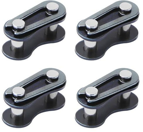 Healife 4 Stück Kettenglieder, Ketten, Stahllegierung Robust, Silber - Motorrad Kette für Kinder - Ersatzteile für Pocket Bike, ATV Quad 50cc 70cc 90cc 110cc 125cc