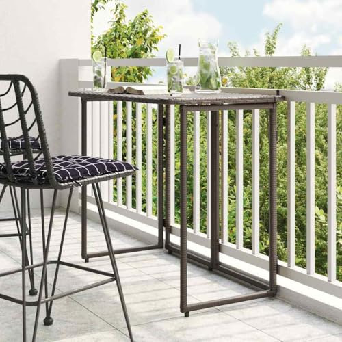 Jiangboyue-4108255 Table de jardin pliable en polyrotin 90 x 51 x 75 cm