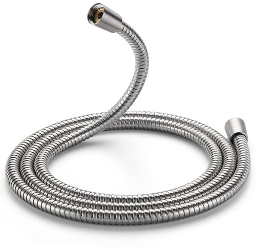 Cobbe Duschslang med vridskydd 1,5 m, universell duschslang av rostfritt stål med böjskydd, handduschsslang med standardanslutning, krom