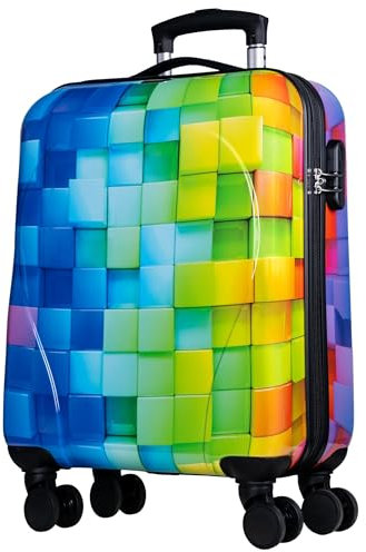 NOWI Hartschalenkoffer klein 56cm – 36L Volumen – 8 Rollen 360° drehbar – Leichter ABS Koffer mit Zahlenschloss & Teleskopgestänge – Reisekoffer, Kabinentrolley, Handgepäckskoffer (M)