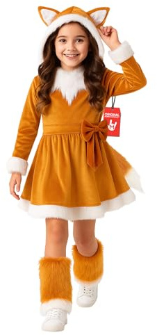 Morph Fox Costume for Girls Baby Dress Up Furry Toddler Fox Costume Kids Halloween Costumes for Girls 10-12 yrs