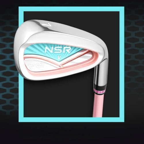 No. 7 Golf Club Ferri Loft 32 Gradi Grafite o Acciaio Asta Donne Destra Mano Signore Ferro per il Miglioramento Golf Swing (con asta di grafite,Blu)