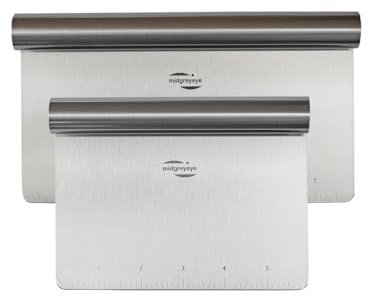 2 st. Premium-bänkskrapa, degskärare, degskrapa, degkort, degspatel, skrapa för köket – till tårta, pizza, deg och bakredskap (20/11,3+15/11,3 cm)